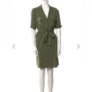 Jodie - Belted Shirt Dress - Size M - Green